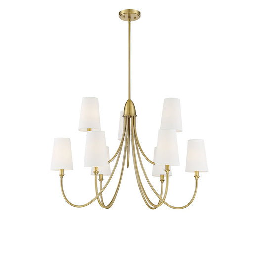 Savoy House Cameron 9-Light Chandelier, Warm Brass
