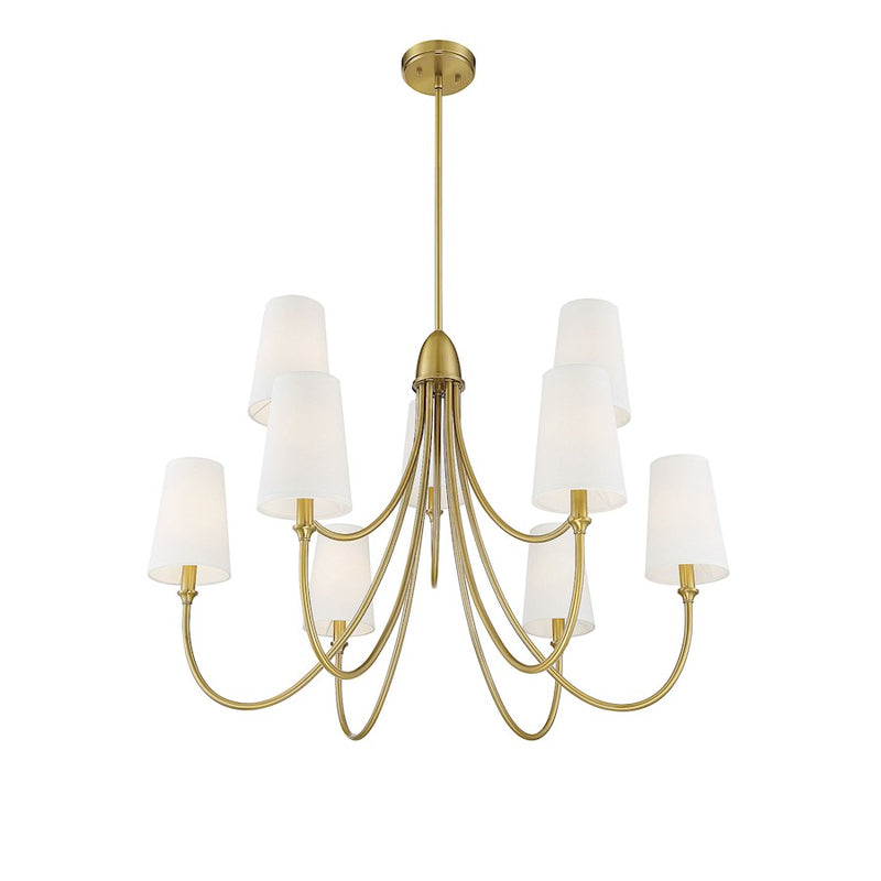 Savoy House Cameron 9-Light Chandelier, Warm Brass