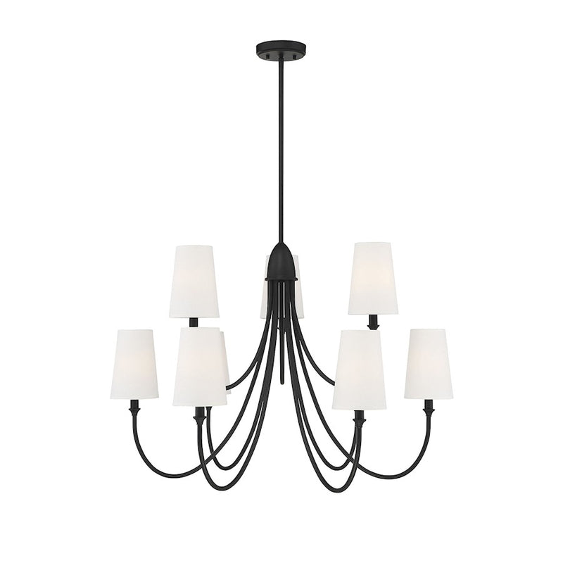 Savoy House Cameron 9-Light Chandelier, Matte Black