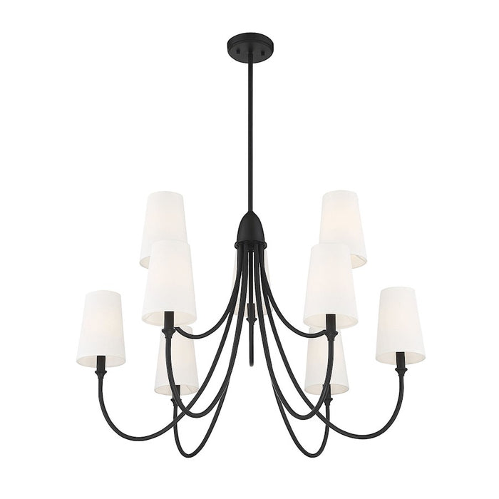 Savoy House Cameron 9-Light Chandelier, Matte Black