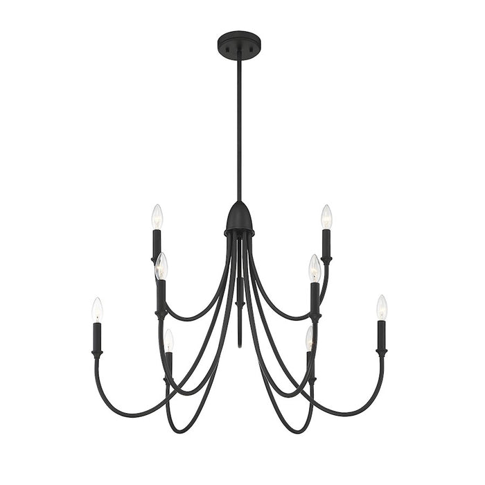 Savoy House Cameron 9-Light Chandelier, Matte Black