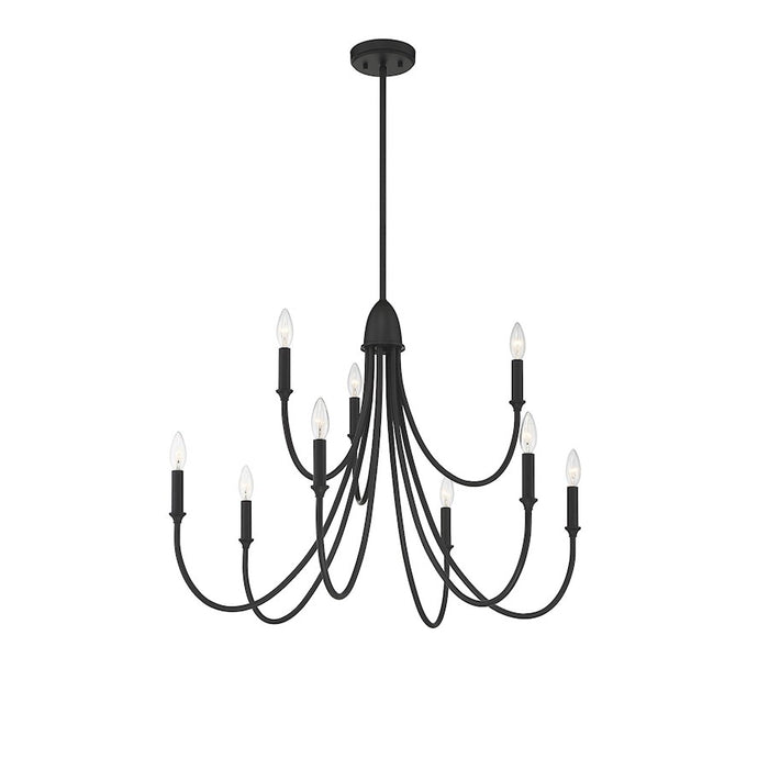 Savoy House Cameron 9-Light Chandelier, Matte Black