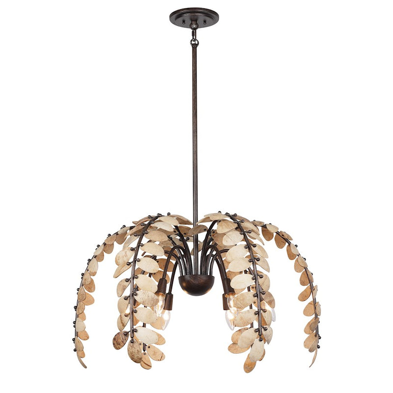 Savoy House Grecian 6Lt Chandelier, Champagne Mist/Coconut Shell
