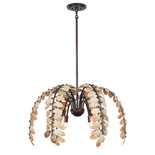 Savoy House Grecian 6Lt Chandelier, Champagne Mist/Coconut Shell
