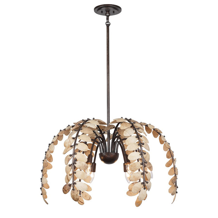 Savoy House Grecian 6Lt Chandelier, Champagne Mist/Coconut Shell