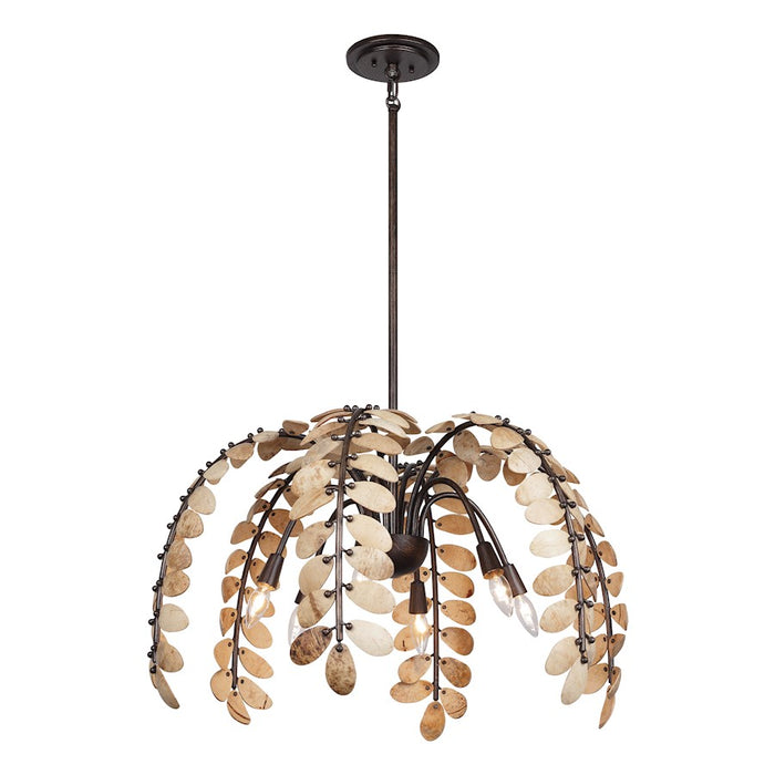 Savoy House Grecian 6Lt Chandelier, Champagne Mist/Coconut Shell