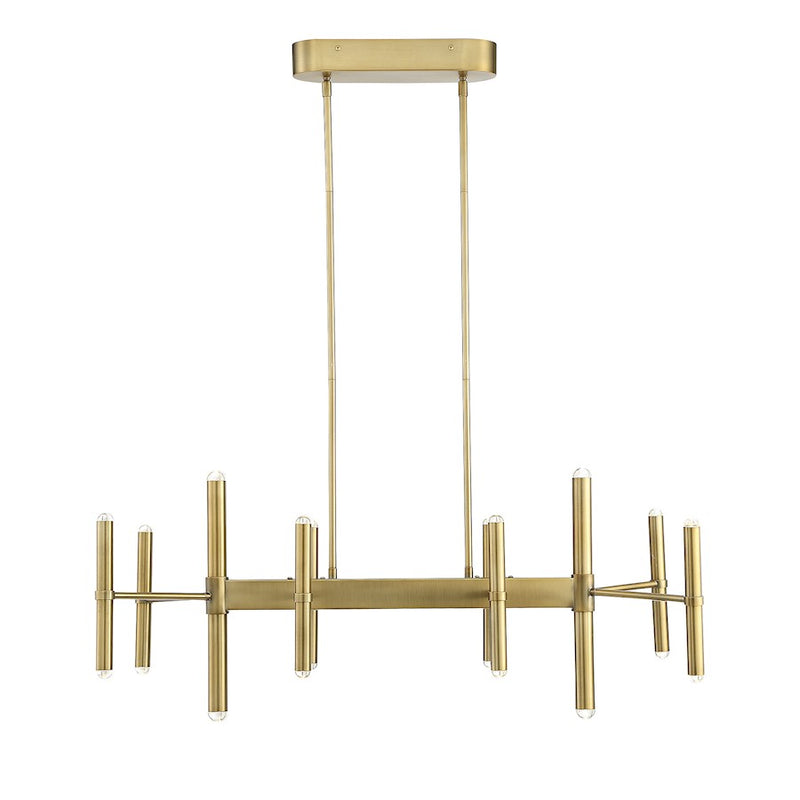 Savoy House Barnum 20 Light Linear Chandelier, Warm Brass