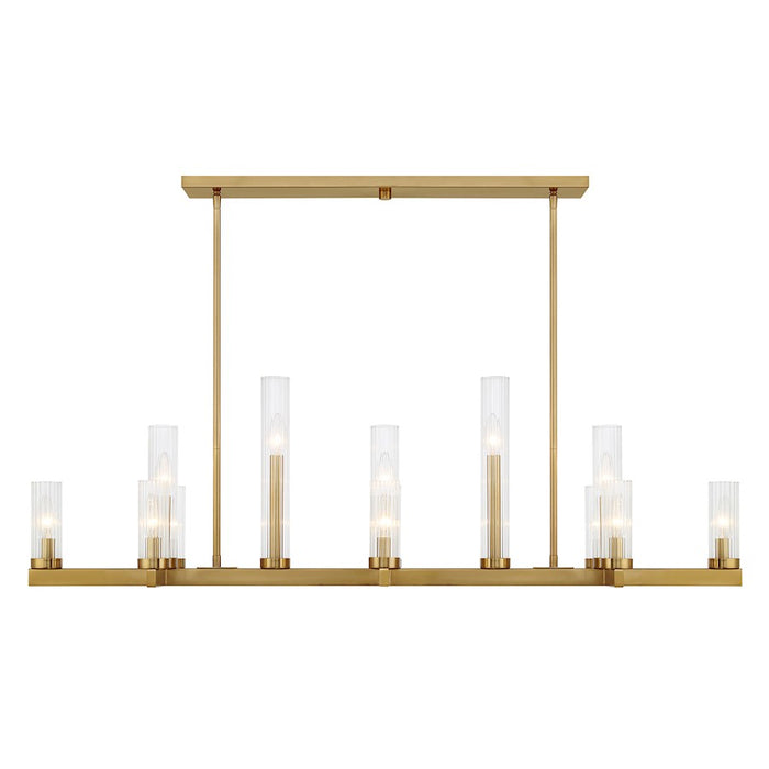 Savoy House Carina 13-Light Linear Chandelier, Warm Brass