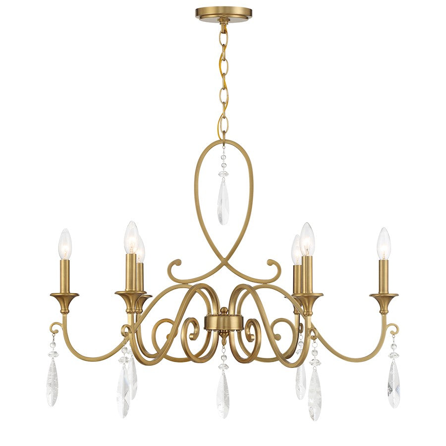 Savoy House Fairchild 6-Light Chandelier, Warm Brass - 1-2700-6-322