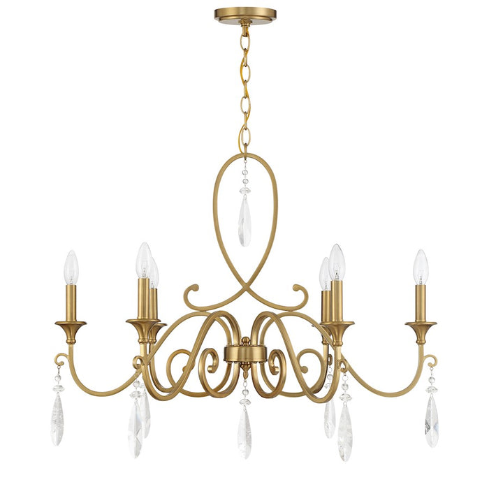 Savoy House Fairchild 6-Light Chandelier, Warm Brass