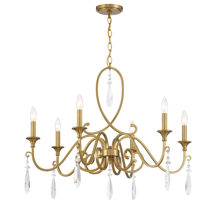 Savoy House Fairchild 6-Light Chandelier, Warm Brass