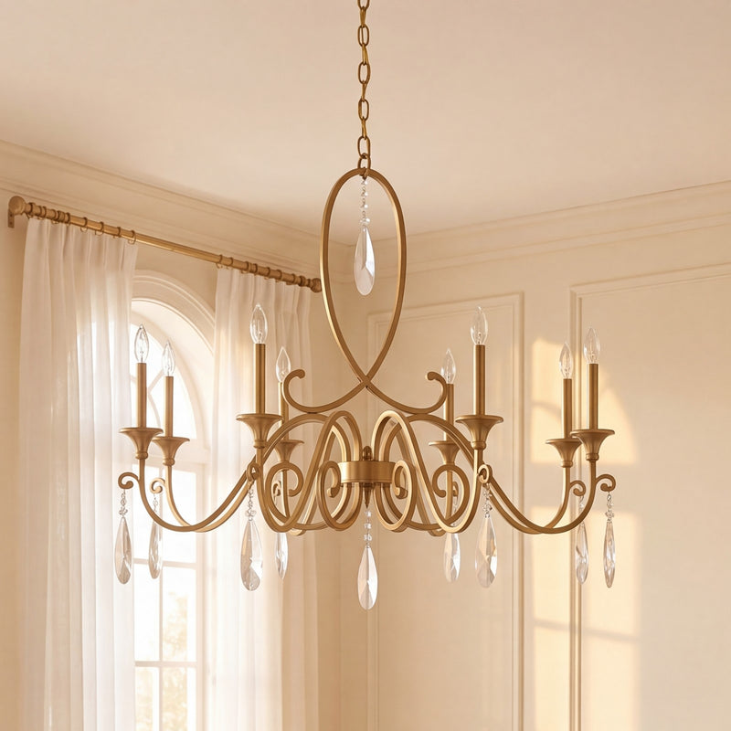 Savoy House Fairchild 8-Light Chandelier, Warm Brass