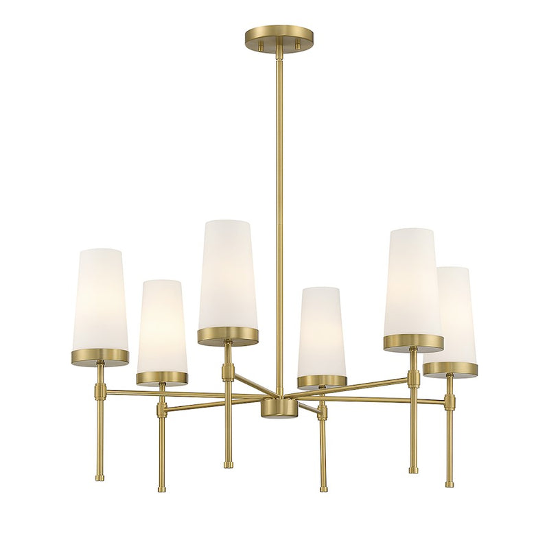 Savoy House Haynes 6-Light Chandelier, Warm Brass