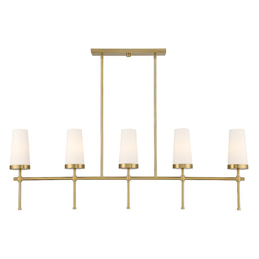 Savoy House Haynes 5-Light Linear Chandelier, Warm Brass