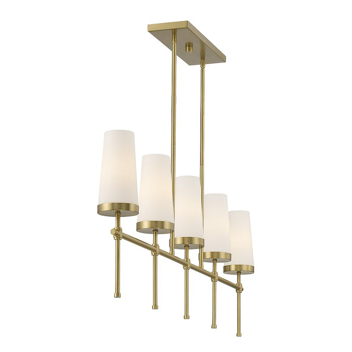 Savoy House Haynes 5-Light Linear Chandelier, Warm Brass