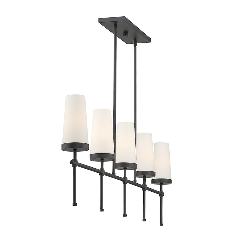 Savoy House Haynes 5-Light Linear Chandelier, Matte Black
