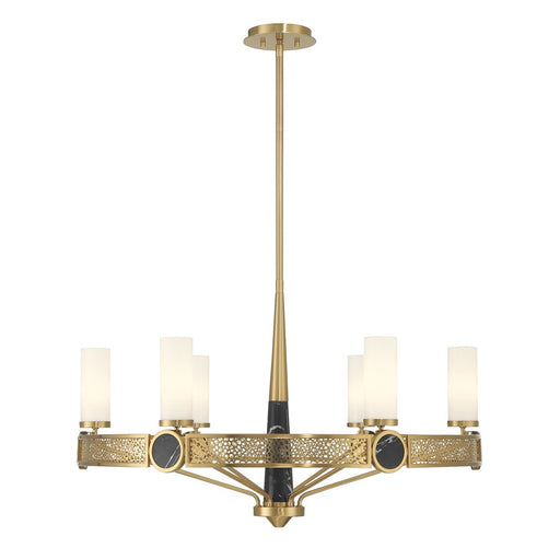 Savoy House Farrell 6 Lt Chandelier, White Opal, Warm Brass - 1-2914-6-322