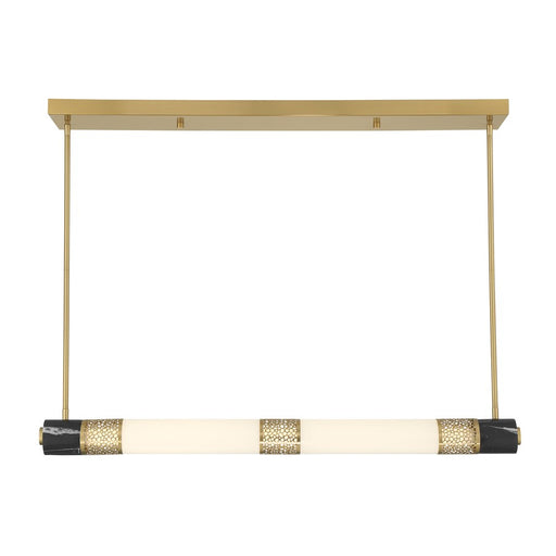 Savoy House Farrell 1Lt Lin Chandelier, White, Warm Brass - 1-2917-1-322