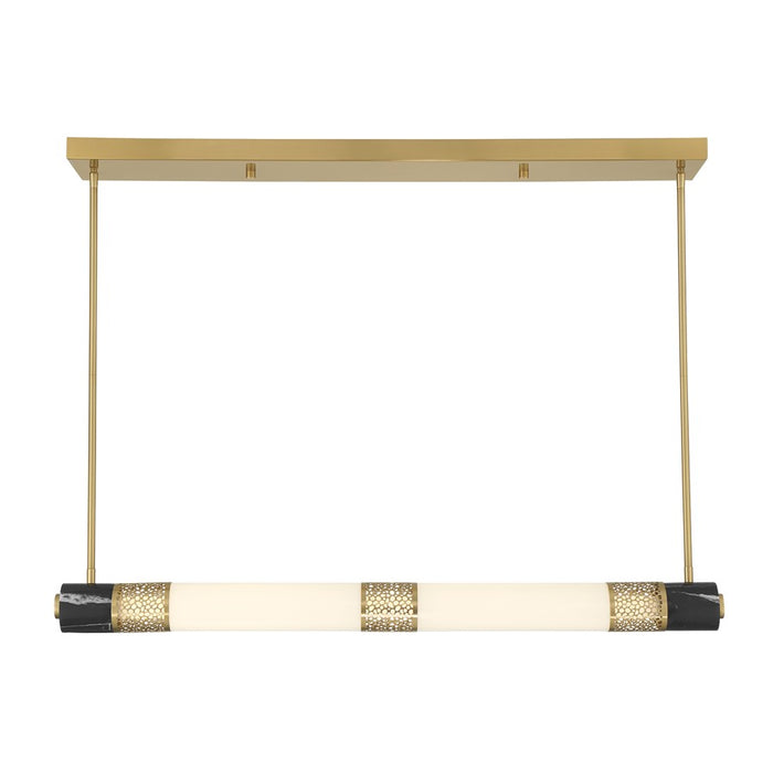 Savoy House Farrell 1Lt Lin Chandelier, White, Warm Brass - 1-2917-1-322