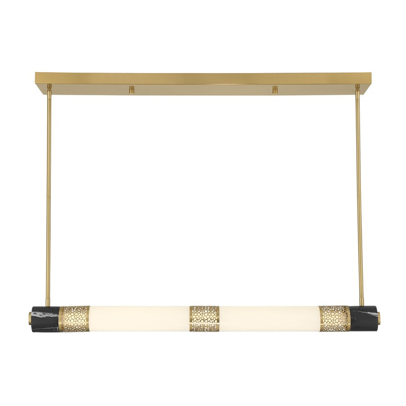 Savoy House Farrell 1Lt Lin Chandelier, White, Warm Brass