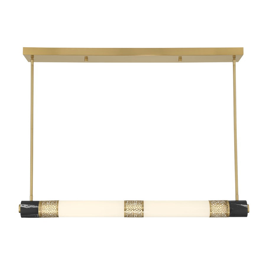 Savoy House Farrell 1Lt Lin Chandelier, White, Warm Brass - 1-2917-1-322