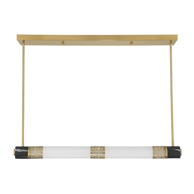 Savoy House Farrell 1Lt Lin Chandelier, White, Warm Brass