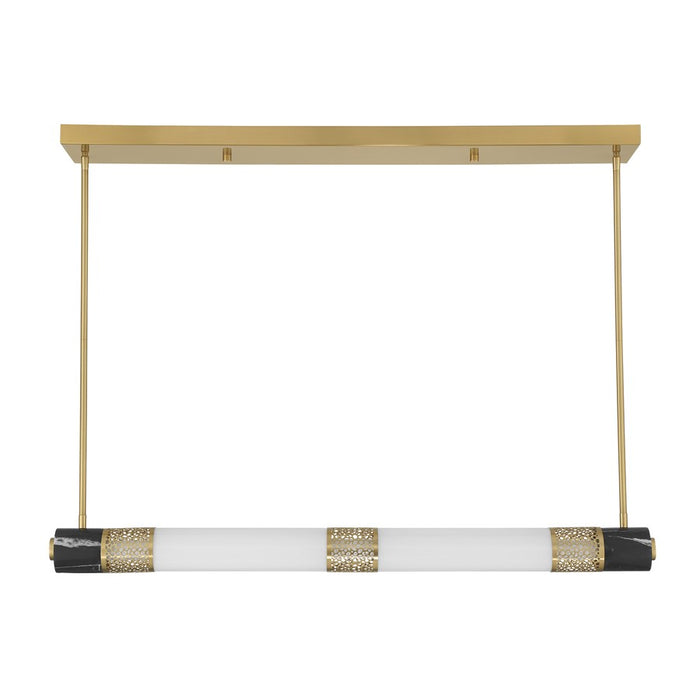 Savoy House Farrell 1Lt Lin Chandelier, White, Warm Brass