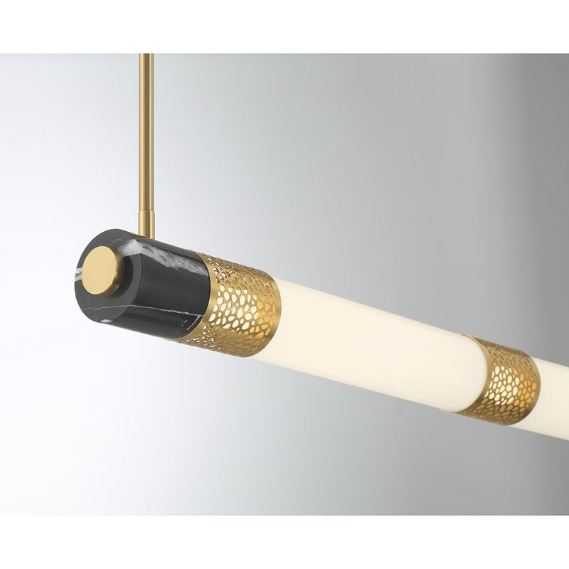 Savoy House Farrell 1Lt Lin Chandelier, White, Warm Brass
