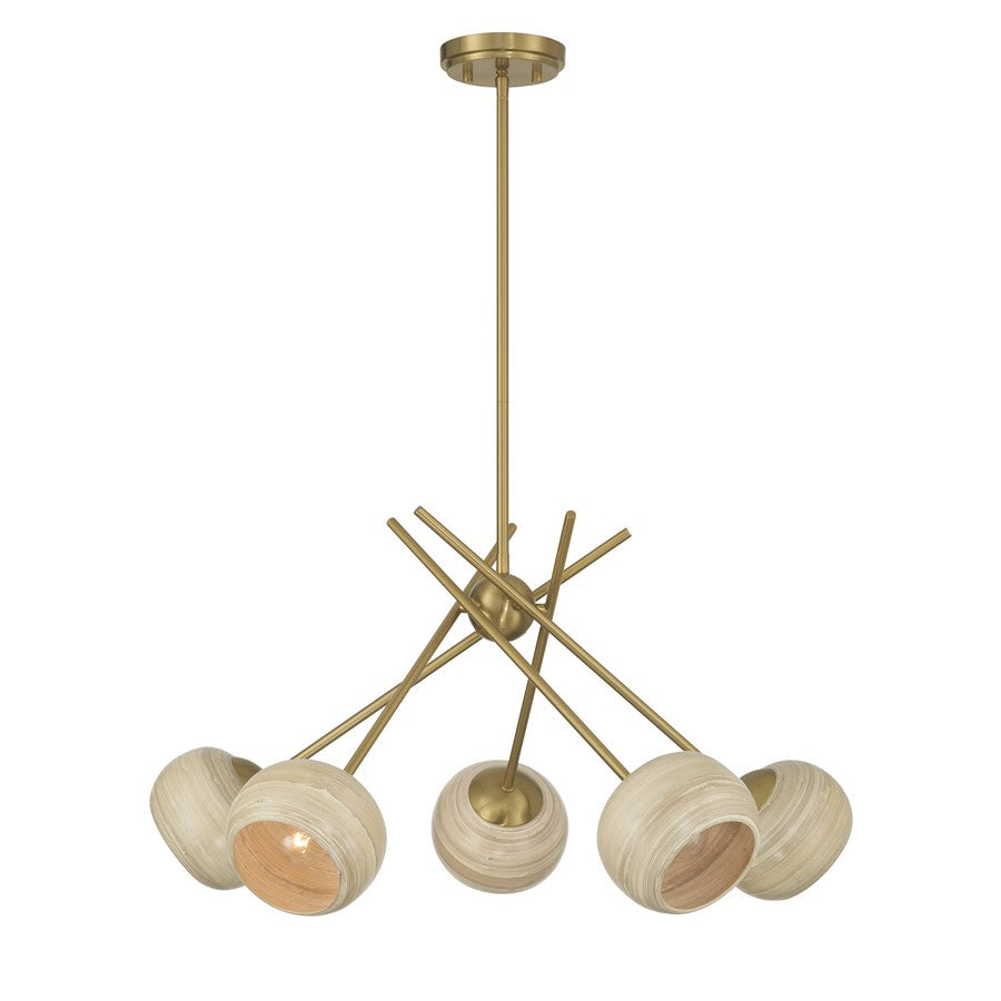Savoy House Jasper 5 Lt Chandelier, Spun, Warm Brass - 1-2968-5-322