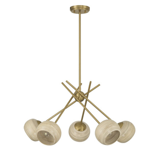 Savoy House Jasper 5 Lt Chandelier, Spun, Warm Brass