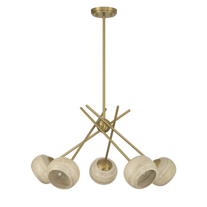 Savoy House Jasper 5 Lt Chandelier, Spun, Warm Brass