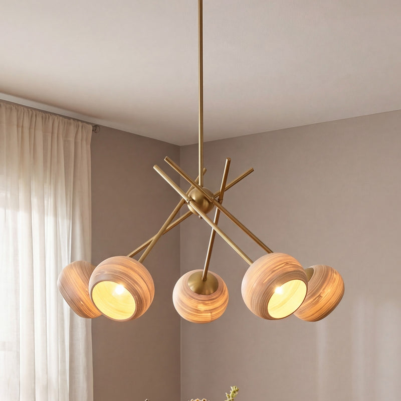 Savoy House Jasper 5 Lt Chandelier, Spun, Warm Brass