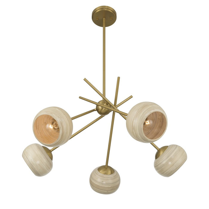 Savoy House Jasper 5 Lt Chandelier, Spun, Warm Brass