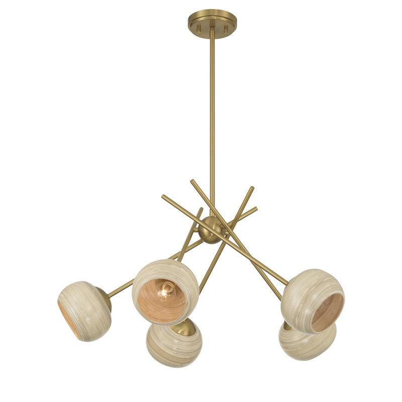 Savoy House Jasper 5 Lt Chandelier, Spun, Warm Brass
