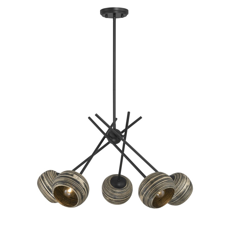 Savoy House Jasper 5 Lt Chandelier, Spun, Matte Black