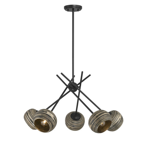 Savoy House Jasper 5 Lt Chandelier, Spun, Matte Black - 1-2968-5-89