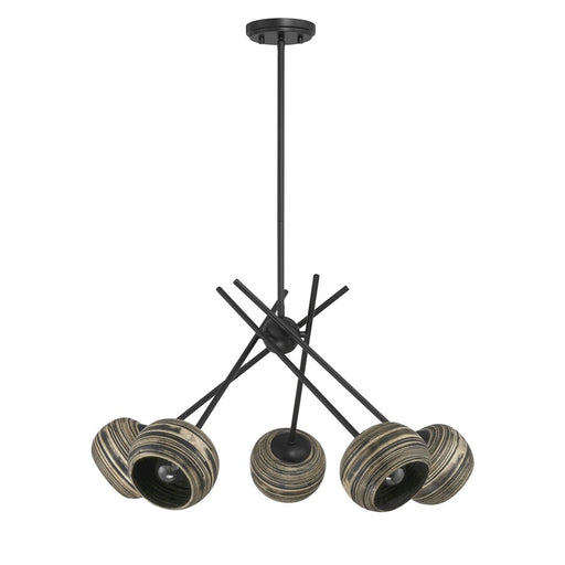 Savoy House Jasper 5 Lt Chandelier, Spun, Matte Black