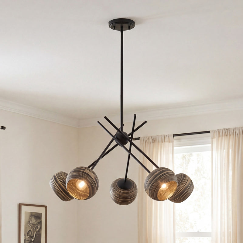 Savoy House Jasper 5 Lt Chandelier, Spun, Matte Black