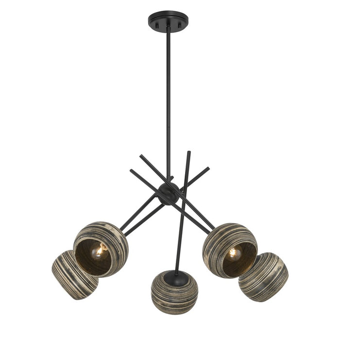 Savoy House Jasper 5 Lt Chandelier, Spun, Matte Black