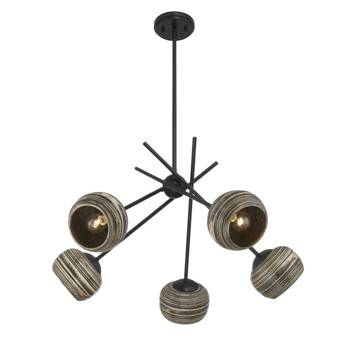 Savoy House Jasper 5 Lt Chandelier, Spun, Matte Black