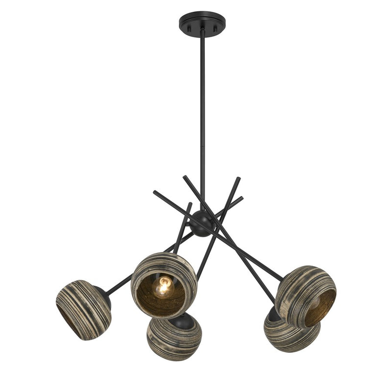 Savoy House Jasper 5 Lt Chandelier, Spun, Matte Black