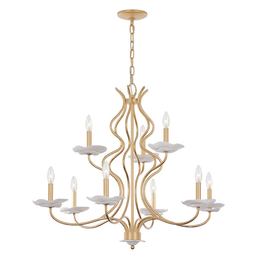 Savoy House Lilly 9 Lt Chandelier, Royal Gold - 1-2990-9-38
