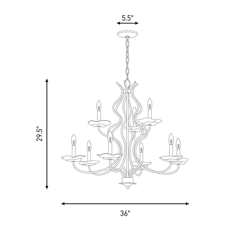 Savoy House Lilly 9 Lt Chandelier, Royal Gold