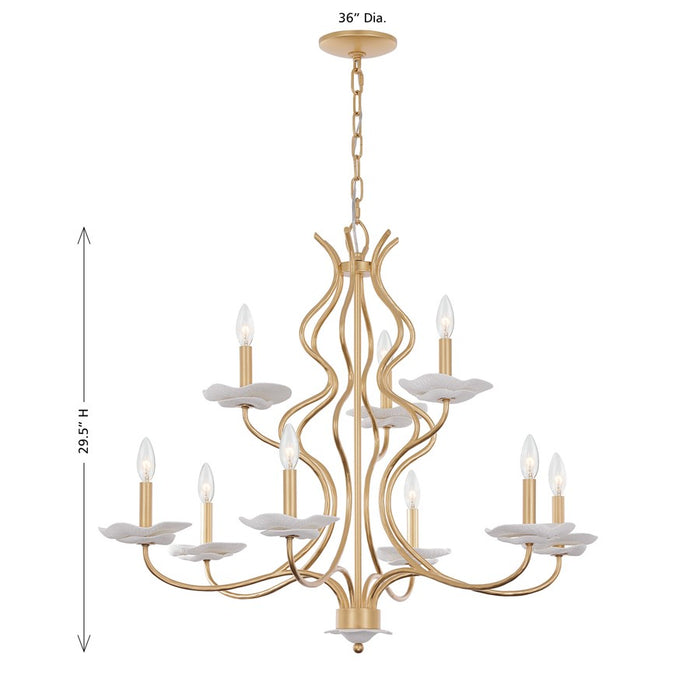 Savoy House Lilly 9 Lt Chandelier, Royal Gold