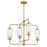 Savoy Essentials Holton 4Lt 20" Chandelier, Brass/Clear Ribbed