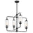 Savoy Essentials Holton 4Lt 20" Chandelier, Black/Clear Ribbed