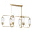 Savoy Essentials Holton 6Lt Linear Chandelier, Brass/Clear Ribbed
