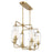 Savoy Essentials Holton 6Lt Linear Chandelier, Brass/Clear Ribbed