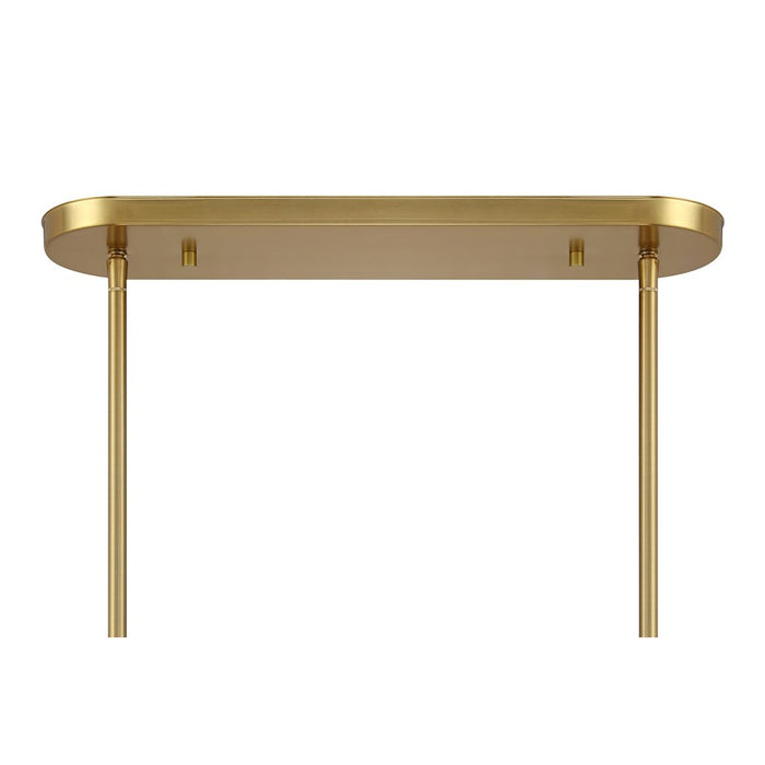 Savoy Essentials Holton 6Lt Linear Chandelier, Brass/Clear Ribbed