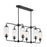 Savoy Essentials Holton 6Lt Linear Chandelier, Black/Clear Ribbed